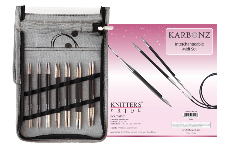 Knitters Pride Karbonz Carbon Fiber Knitting Needle Set at